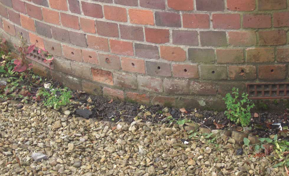 A badly installed damp treatment