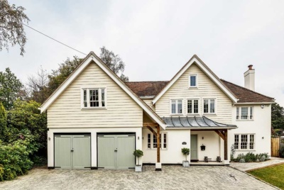 Timber clad New England style house