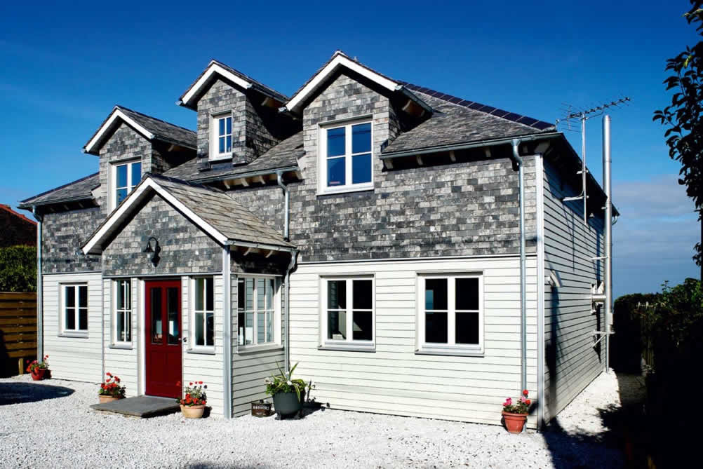 Exterior of Baufritz carbon positive home