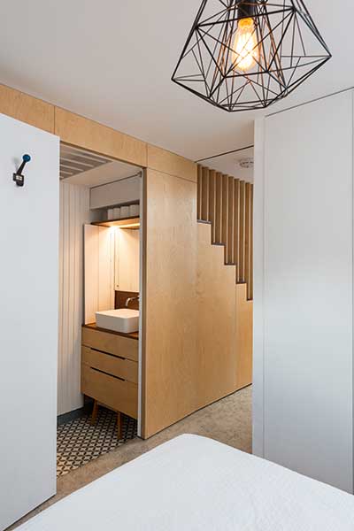 en suite bathroom in a bedroom in a small home