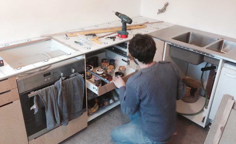 Oscar fitting their kitchen