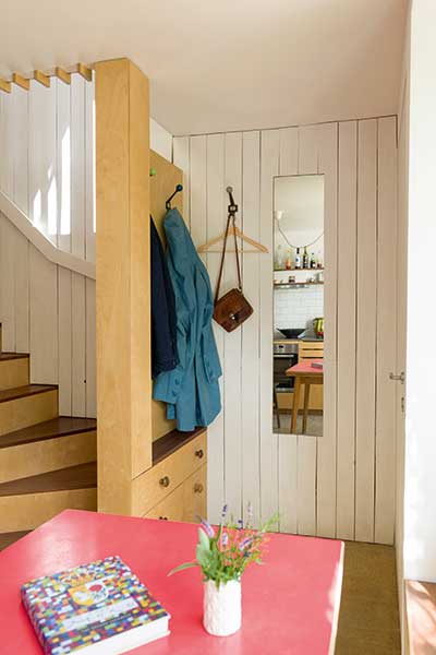 hallway with compact storage space