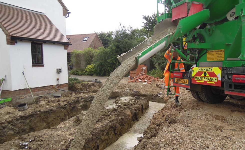 concrete pour direct from truck