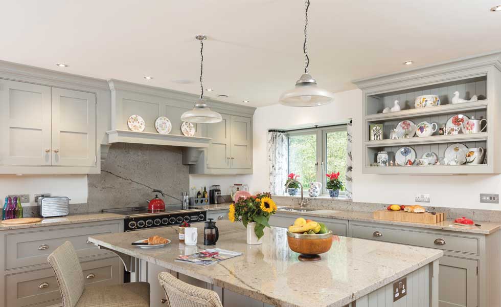 Grey painted Shaker kitchen