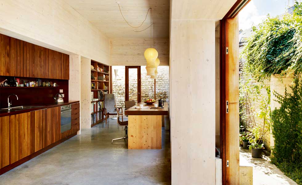 Interior CLT eurban panels strange architects