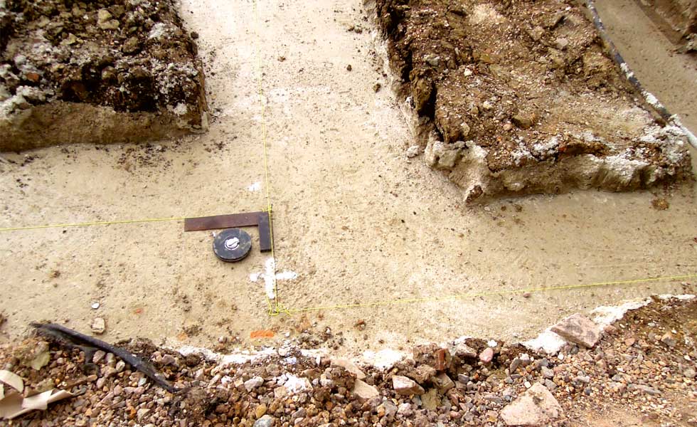 wall lines marked up foundations concrete