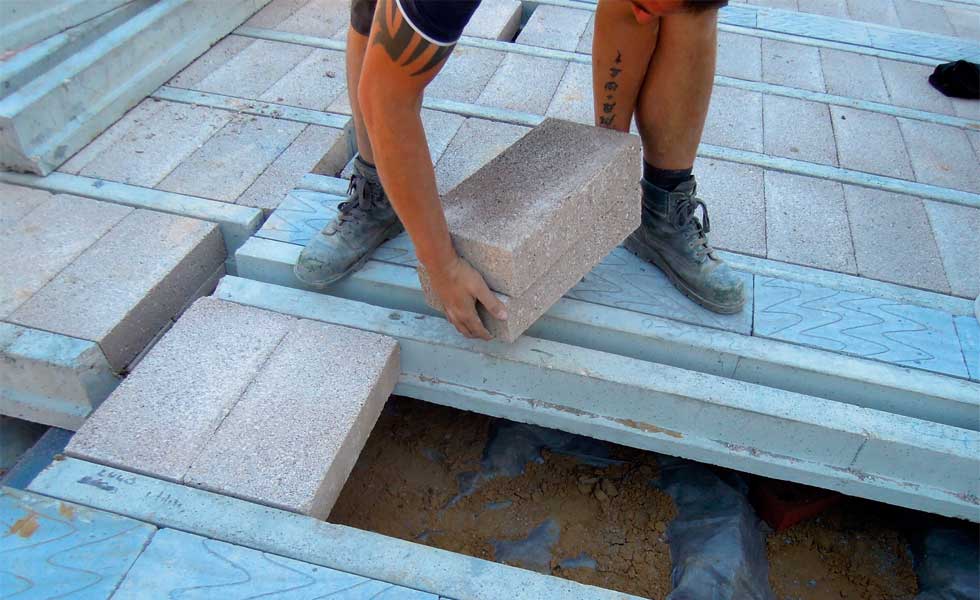 blocks placed between floor beams