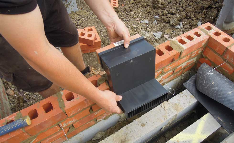 periscope vent fitted into brickwork