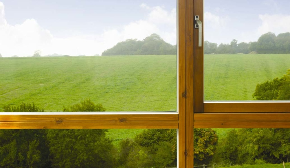 A wood-framed window with casement style-opening, from Rationel Windows & Doors