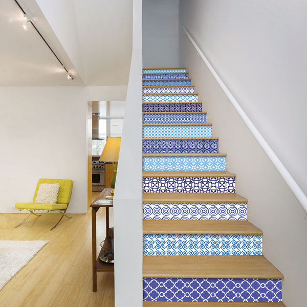 Use staircase stickers for a quick and easy update