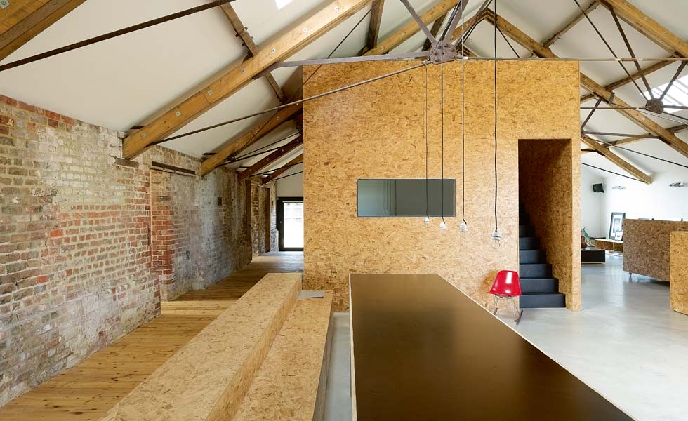 A staircase pod was the perfect solution for this open plan barn conversion