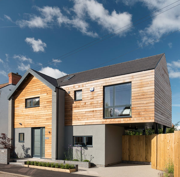 Timber-clad with render self build
