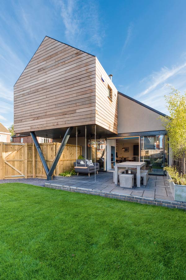 Contemporary self build with timber clad first floor