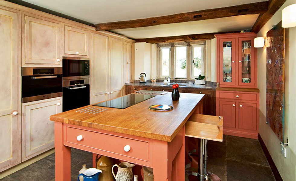 country style red kitchen