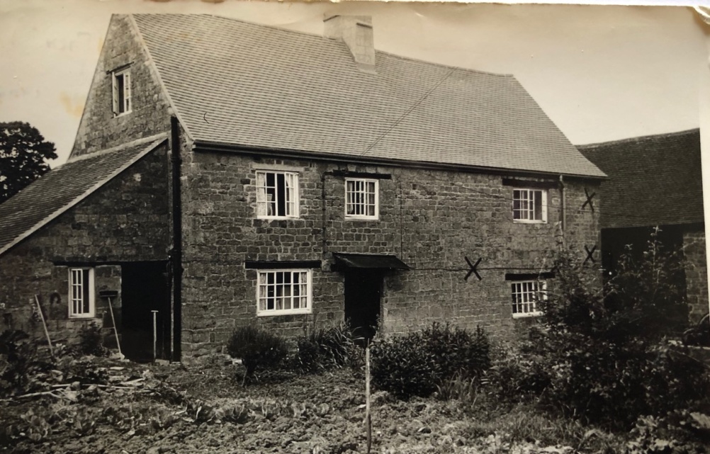 cottage in black and white