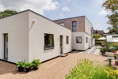 This contemporary self build was built with an annexe for the homeowner's mother