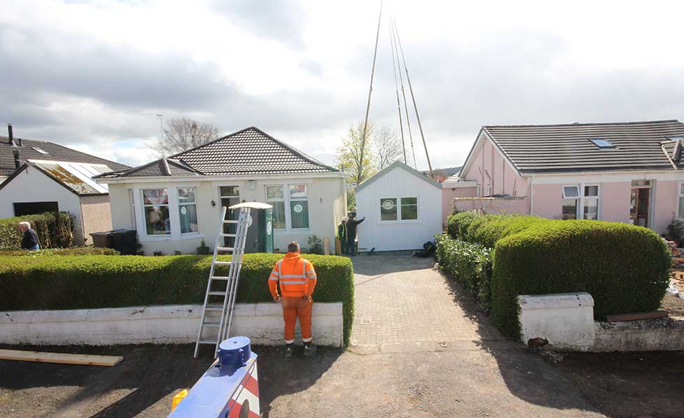 This annexe has been added onto the side of a bungalow