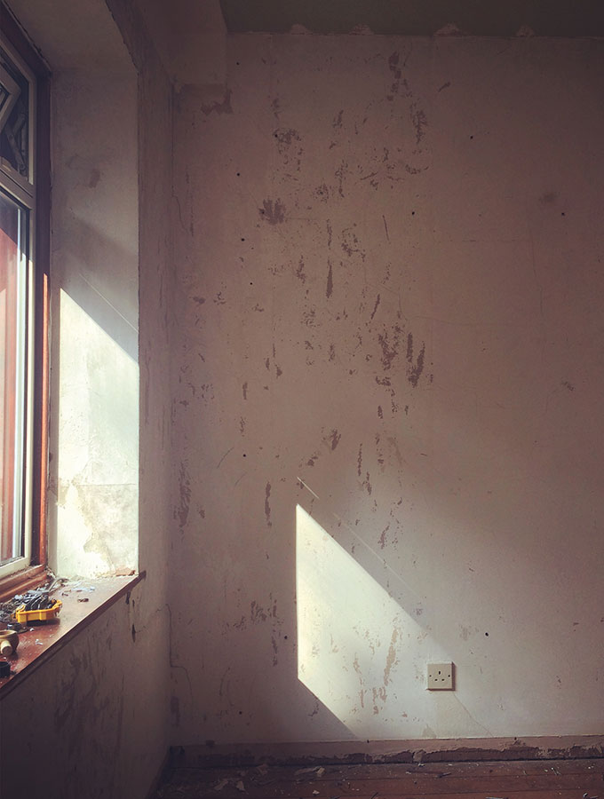 house in process of refurbishment- window