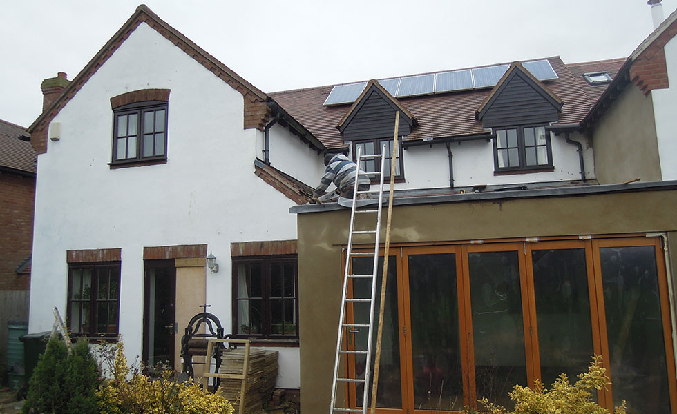 building flat roof for kitchen extension
