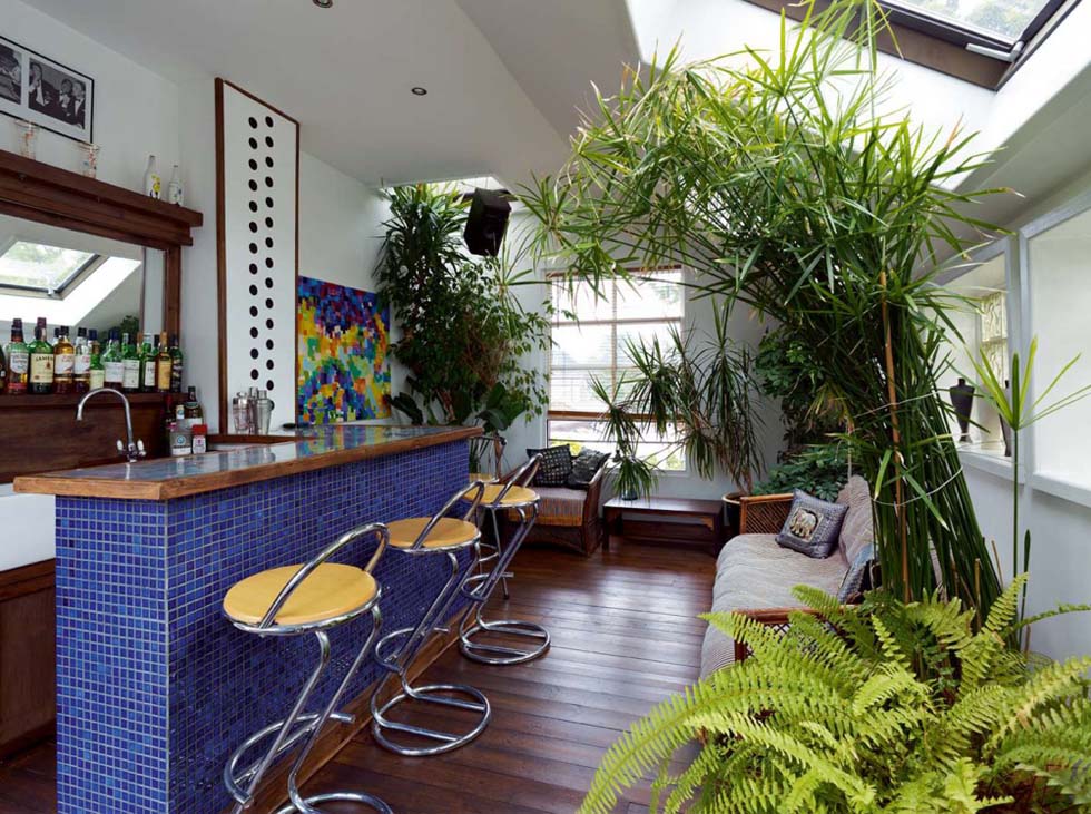 Home bar in a loft conversion
