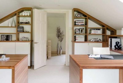 home office design from Neville Johnson in a loft conversion