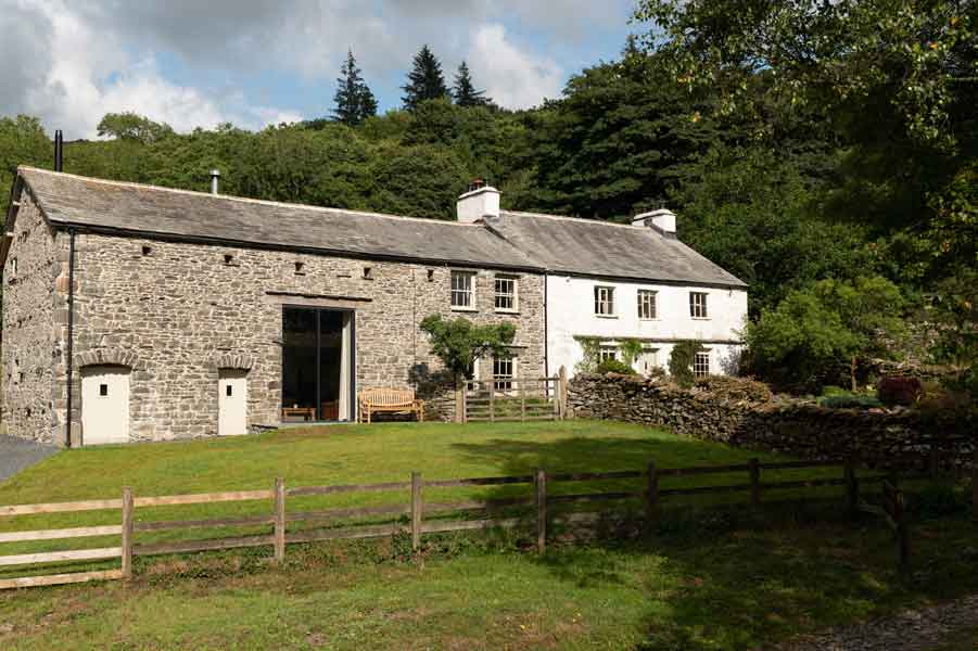 Stone and render renovated farmhouse