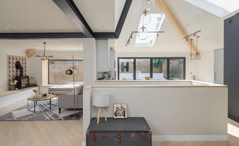 broken plan living area in contemporary family home
