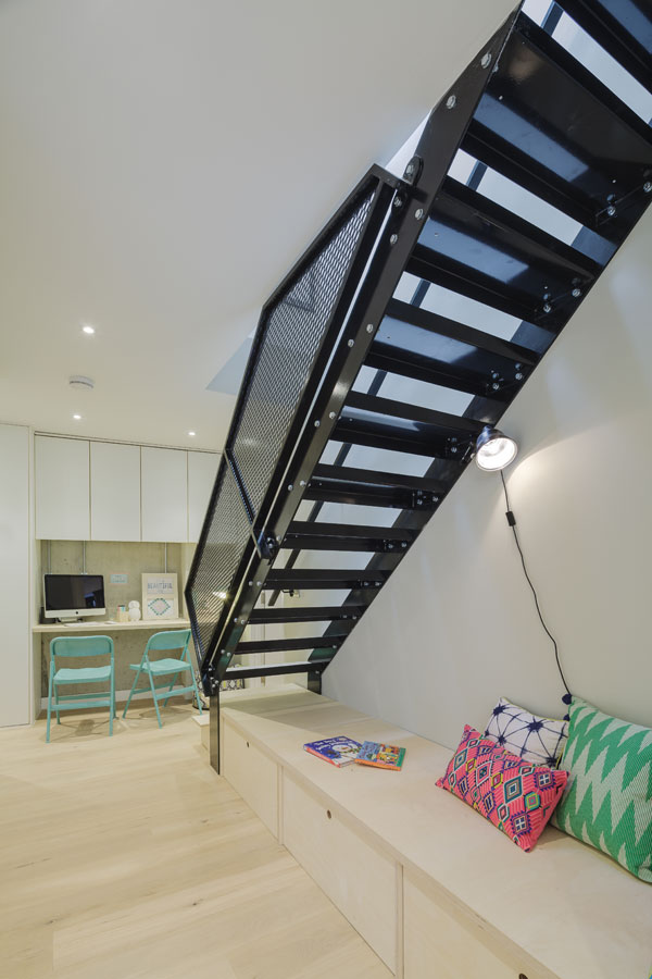 interior staircase down to basement level