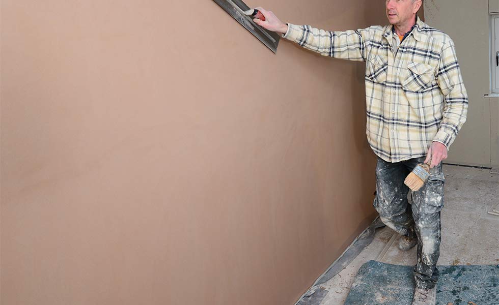 Plastering work in progress