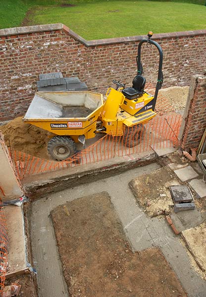 Getting a digger on site