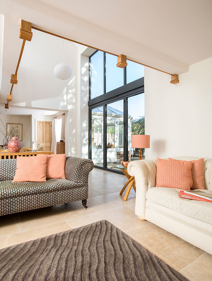 bifolds in contemporary barn conversion