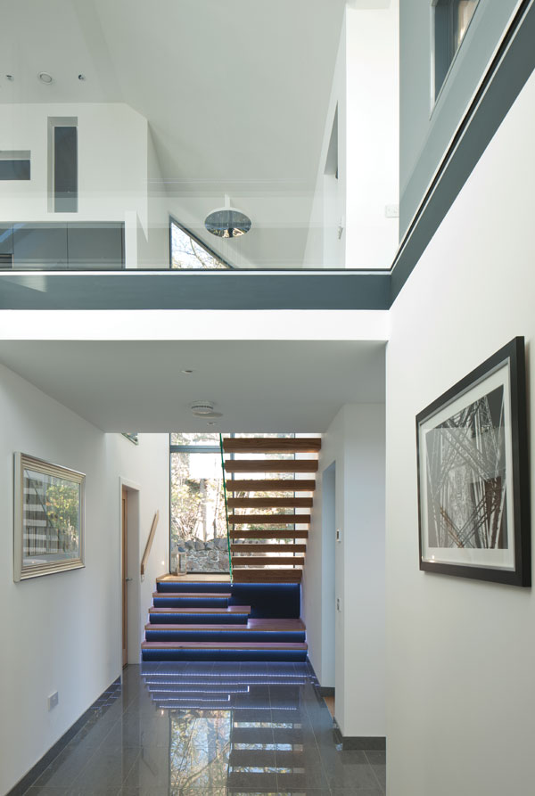 double-height contemporary staircase