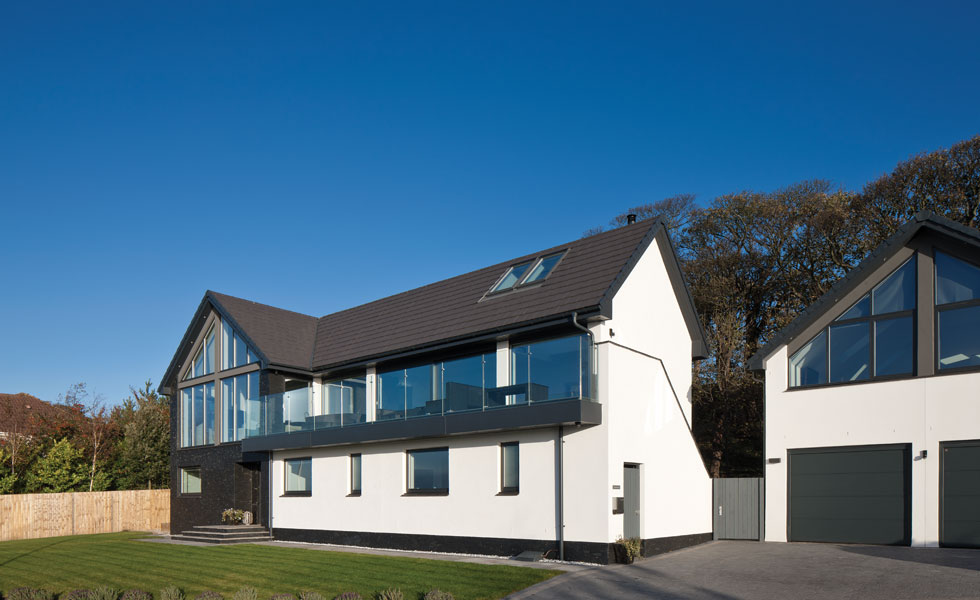 contemporary villa home front elevation