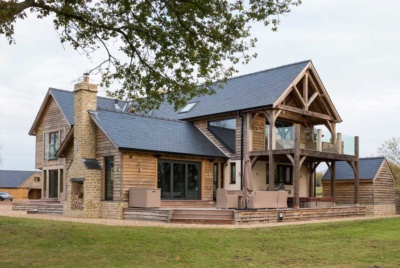 exterior elevation of this oak frame forever home