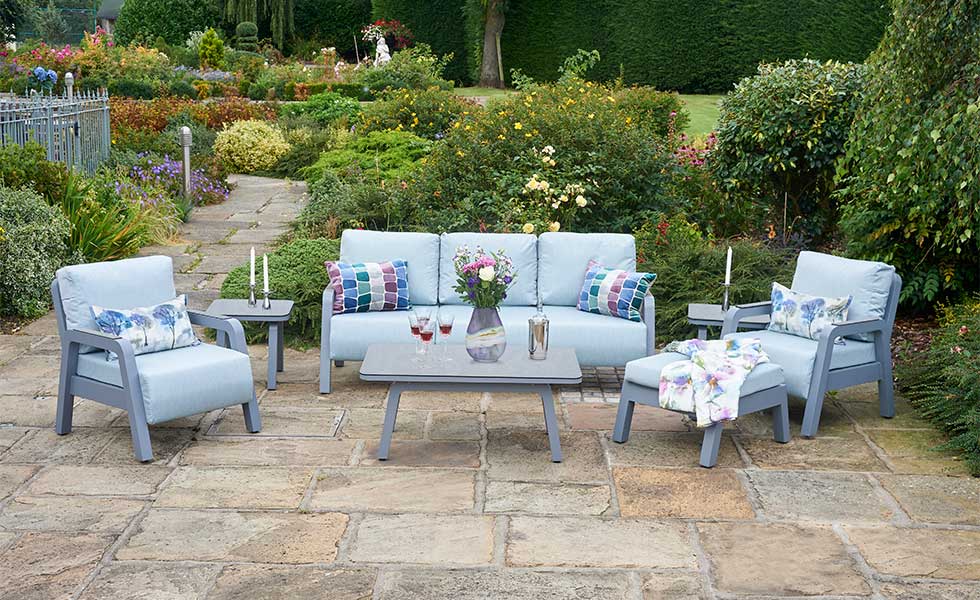 Summer garden with patio seating