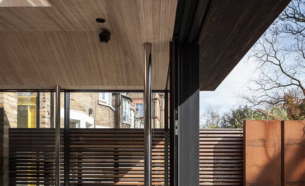 Charred Kebony timber cladding