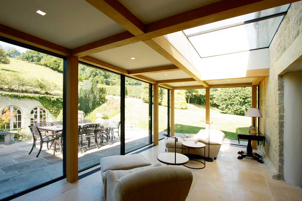 flush rooflight on sunroom