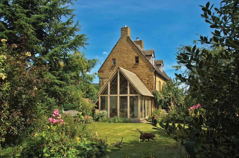 sunroom with glazed gable