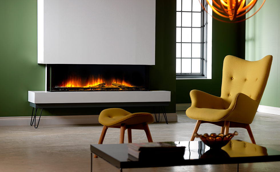 modern fireplace