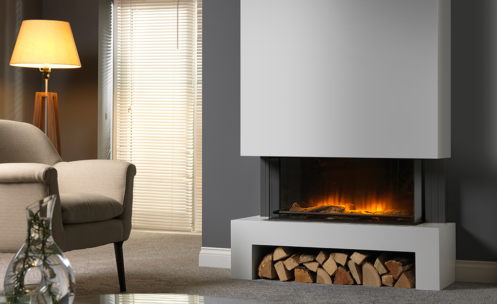 modern fireplace in living room
