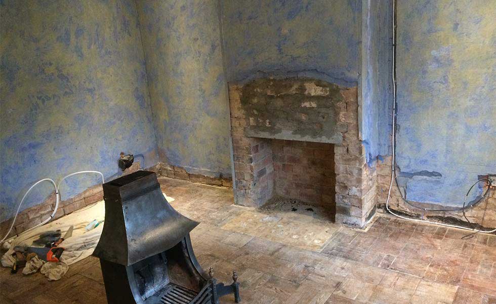 Uncovering an old fire opening