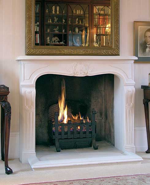 Stone reproduction fireplace