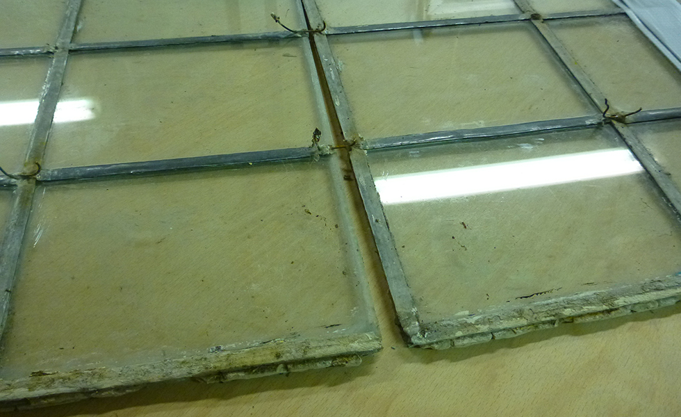 corroded metal windows