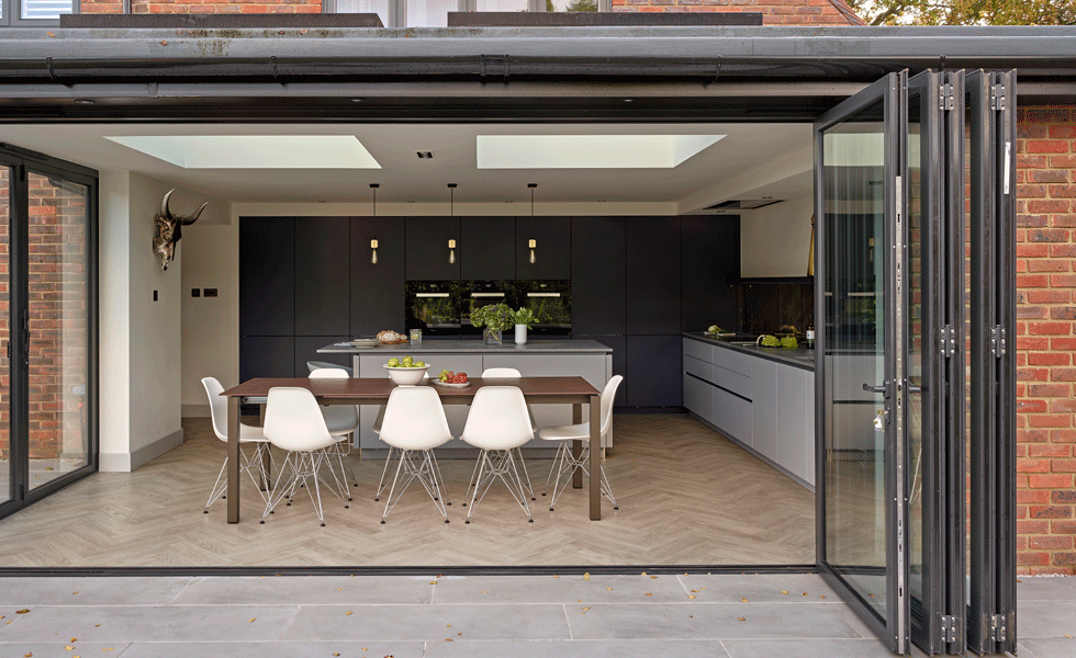 bifolding doors on extended home