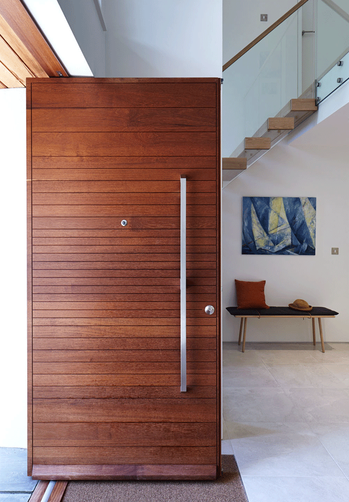 interior shot of contemporary front door