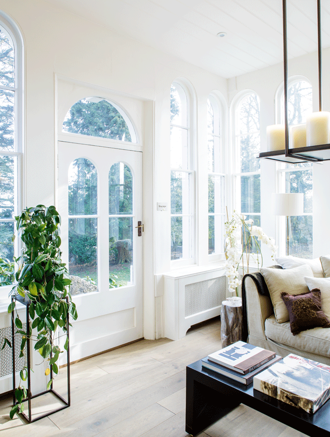victorian sun room with repaired windows