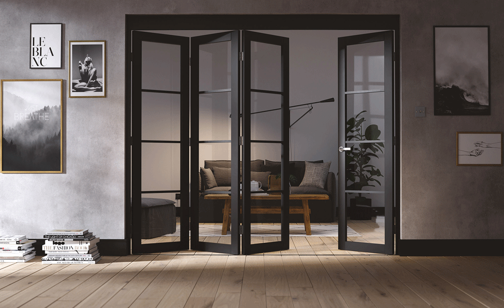 internal bifold doors with glass