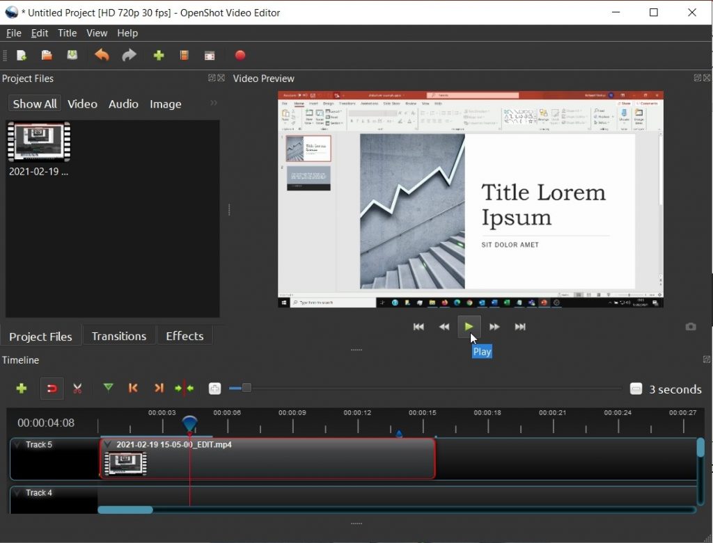 openshot video editor split video