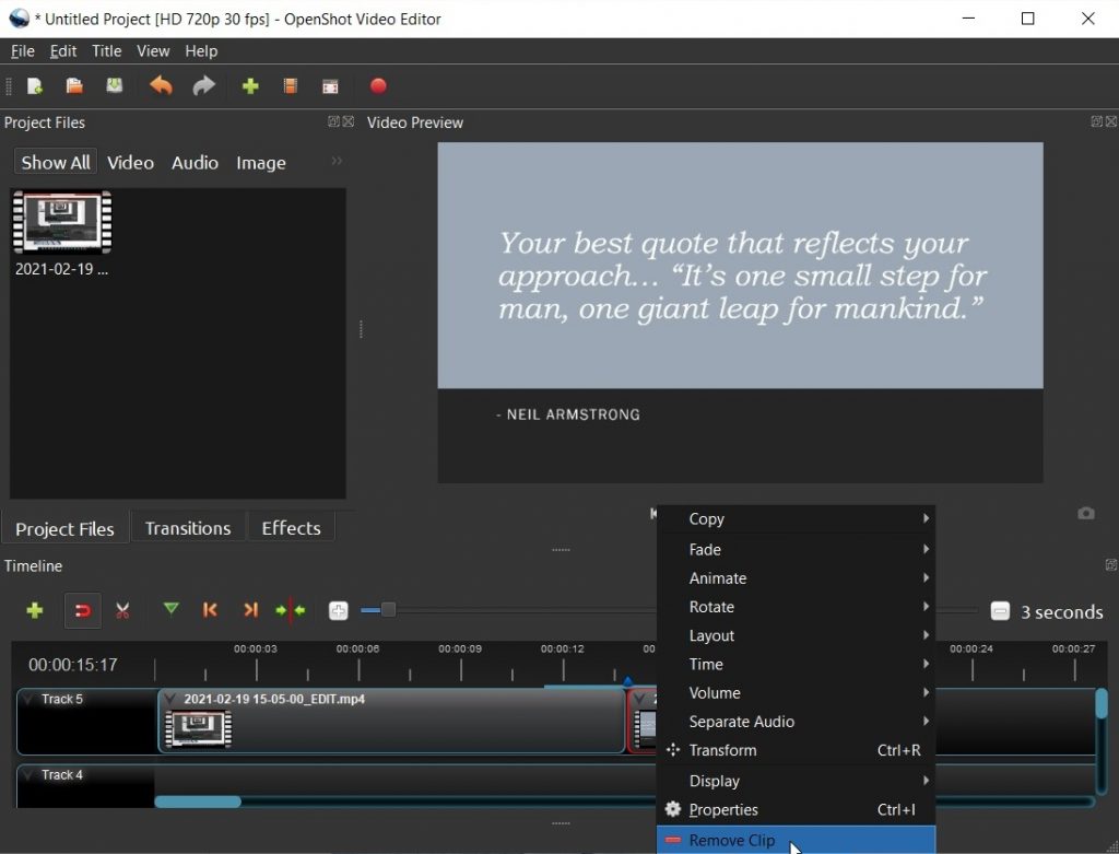 openshot video editor cant hear audio