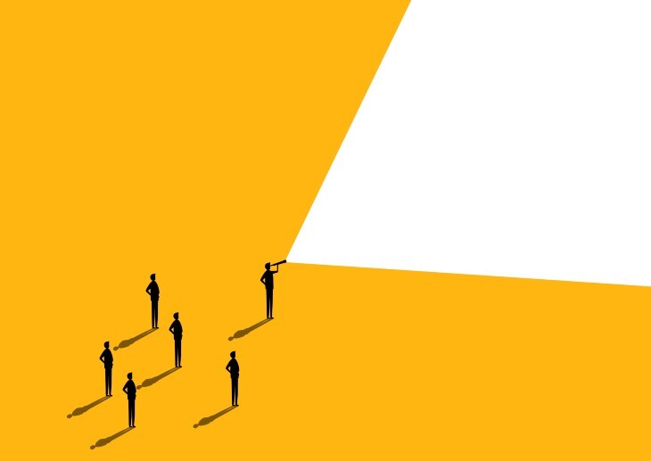 Broad vision. business leader concept